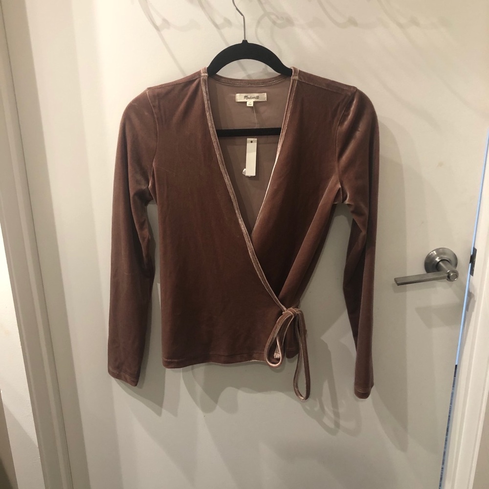 Madewell Velvet Wrap Top